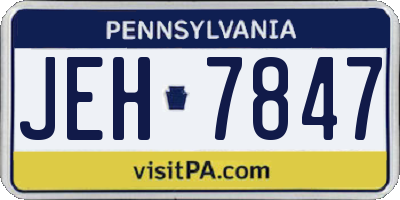 PA license plate JEH7847