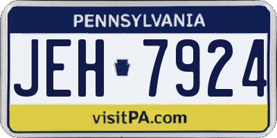PA license plate JEH7924