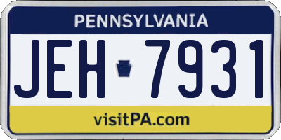 PA license plate JEH7931