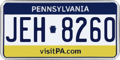 PA license plate JEH8260