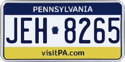 PA license plate JEH8265