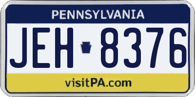 PA license plate JEH8376
