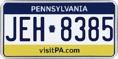 PA license plate JEH8385