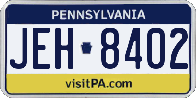 PA license plate JEH8402