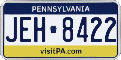 PA license plate JEH8422