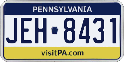 PA license plate JEH8431