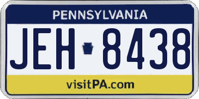 PA license plate JEH8438