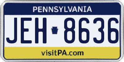 PA license plate JEH8636
