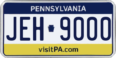 PA license plate JEH9000