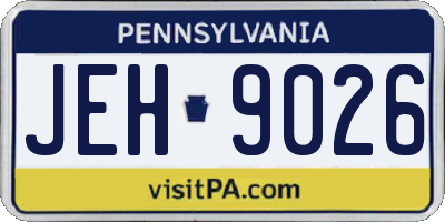 PA license plate JEH9026