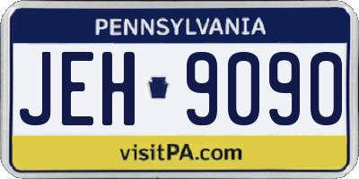 PA license plate JEH9090