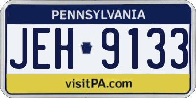 PA license plate JEH9133