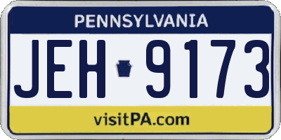 PA license plate JEH9173