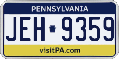 PA license plate JEH9359