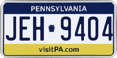 PA license plate JEH9404