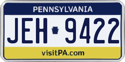 PA license plate JEH9422