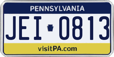 PA license plate JEI0813