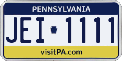 PA license plate JEI1111