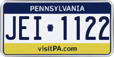 PA license plate JEI1122