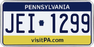 PA license plate JEI1299