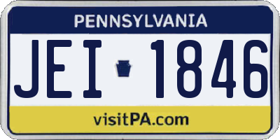 PA license plate JEI1846