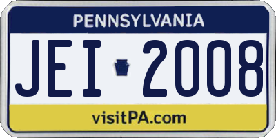 PA license plate JEI2008