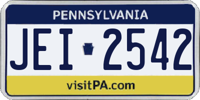 PA license plate JEI2542