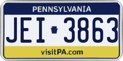 PA license plate JEI3863