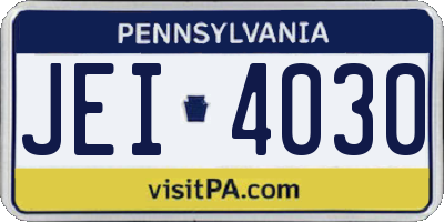 PA license plate JEI4030