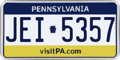 PA license plate JEI5357