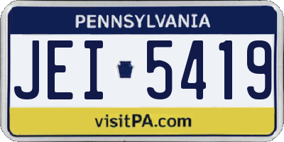 PA license plate JEI5419