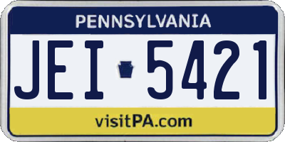 PA license plate JEI5421