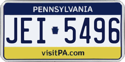PA license plate JEI5496