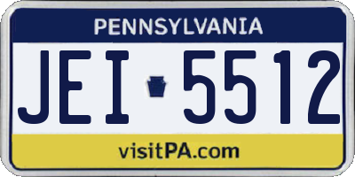PA license plate JEI5512