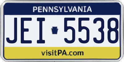PA license plate JEI5538