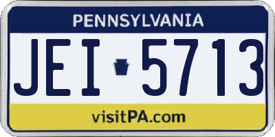 PA license plate JEI5713