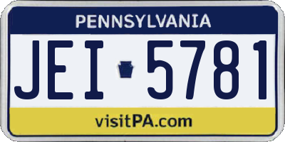 PA license plate JEI5781