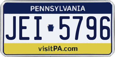 PA license plate JEI5796