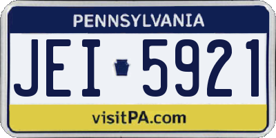PA license plate JEI5921