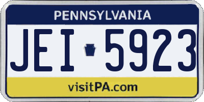 PA license plate JEI5923