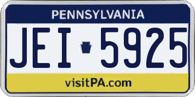 PA license plate JEI5925