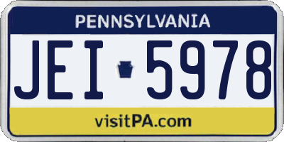 PA license plate JEI5978