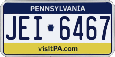 PA license plate JEI6467