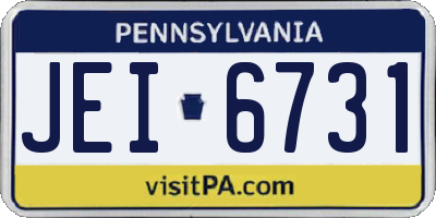 PA license plate JEI6731