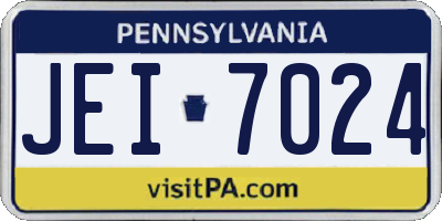 PA license plate JEI7024