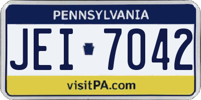 PA license plate JEI7042