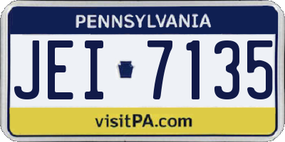 PA license plate JEI7135