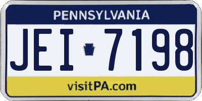 PA license plate JEI7198