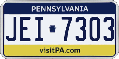 PA license plate JEI7303