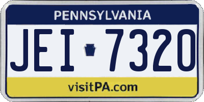 PA license plate JEI7320